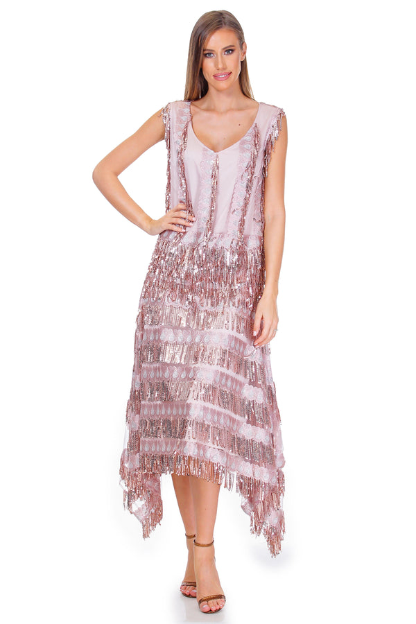 Rochie tull cu franjuri si paiete  Liza Panait Liza Panait Online Boutique